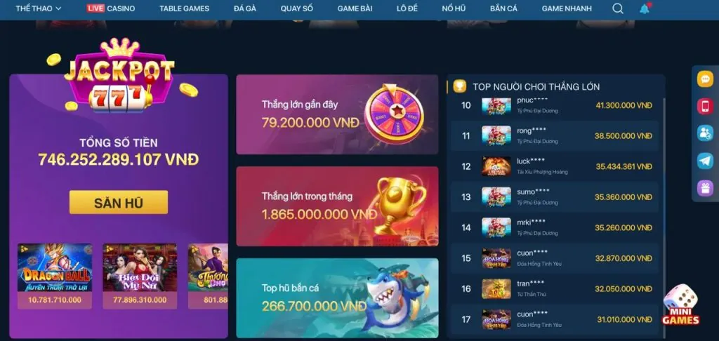 Đa dạng game nổ hũ tại l11uu